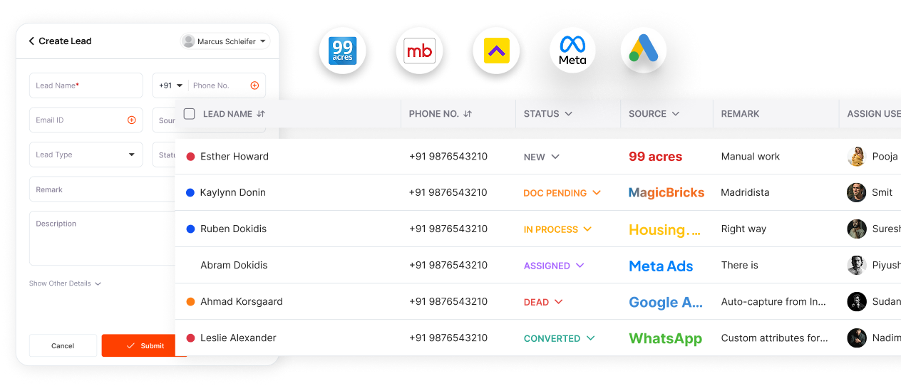 Inquiry Management Interface Dashboard
